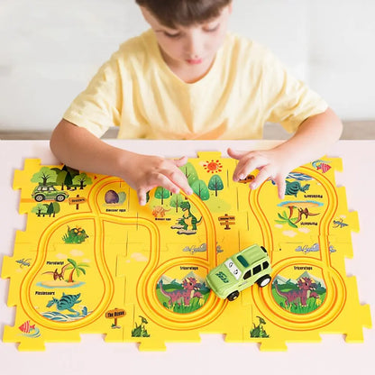 Circuit voiture en forme de puzzle - KiddoPuzzle™