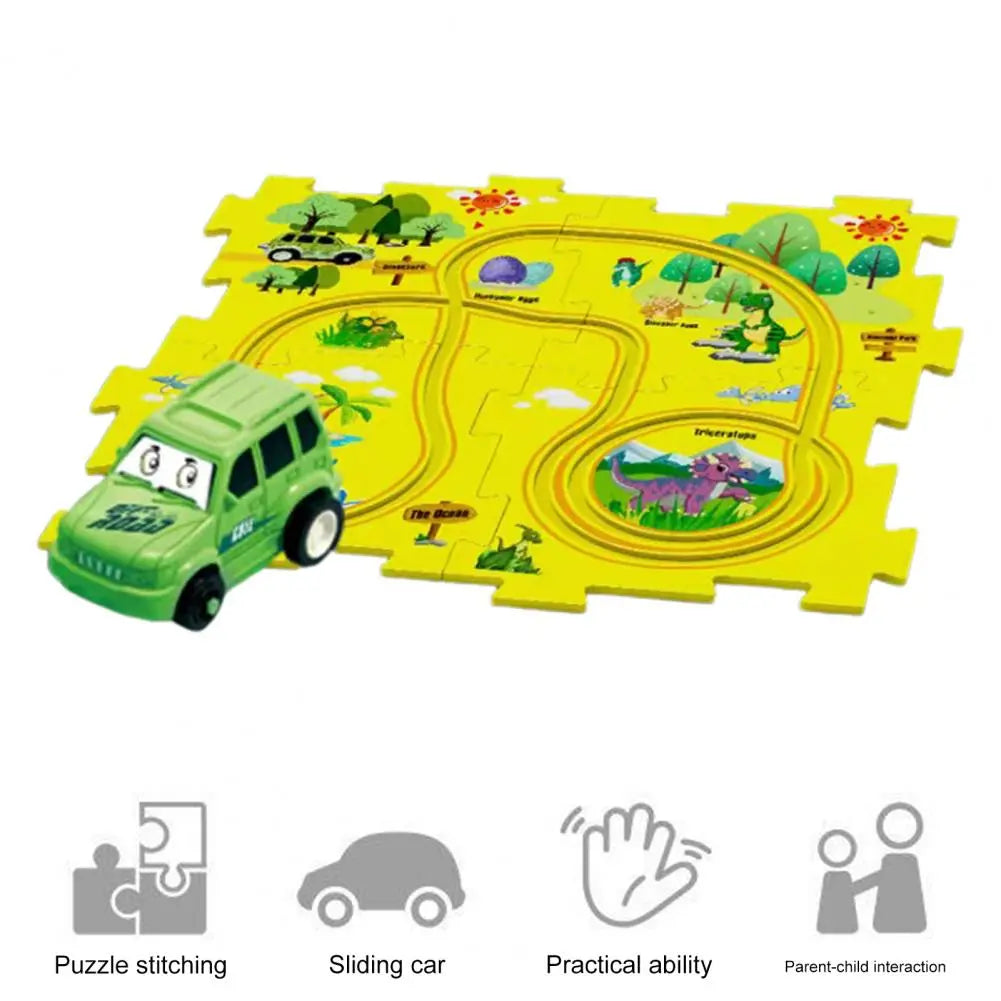 Circuit voiture en forme de puzzle - KiddoPuzzle™