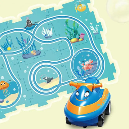 Circuit voiture en forme de puzzle - KiddoPuzzle™