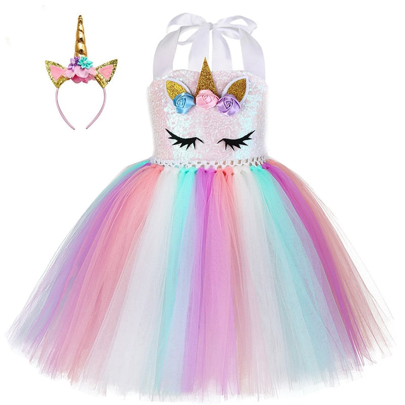 Costume licorne de noël pour filles